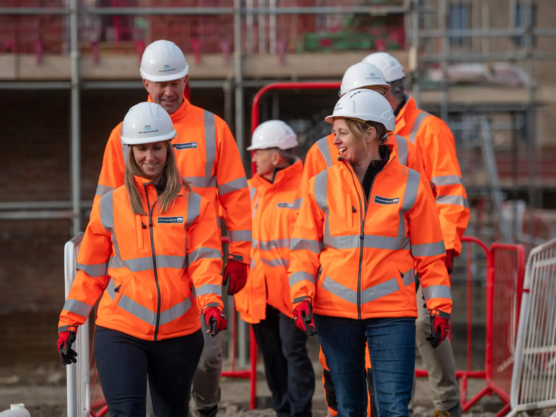 Group of works on site in PPE